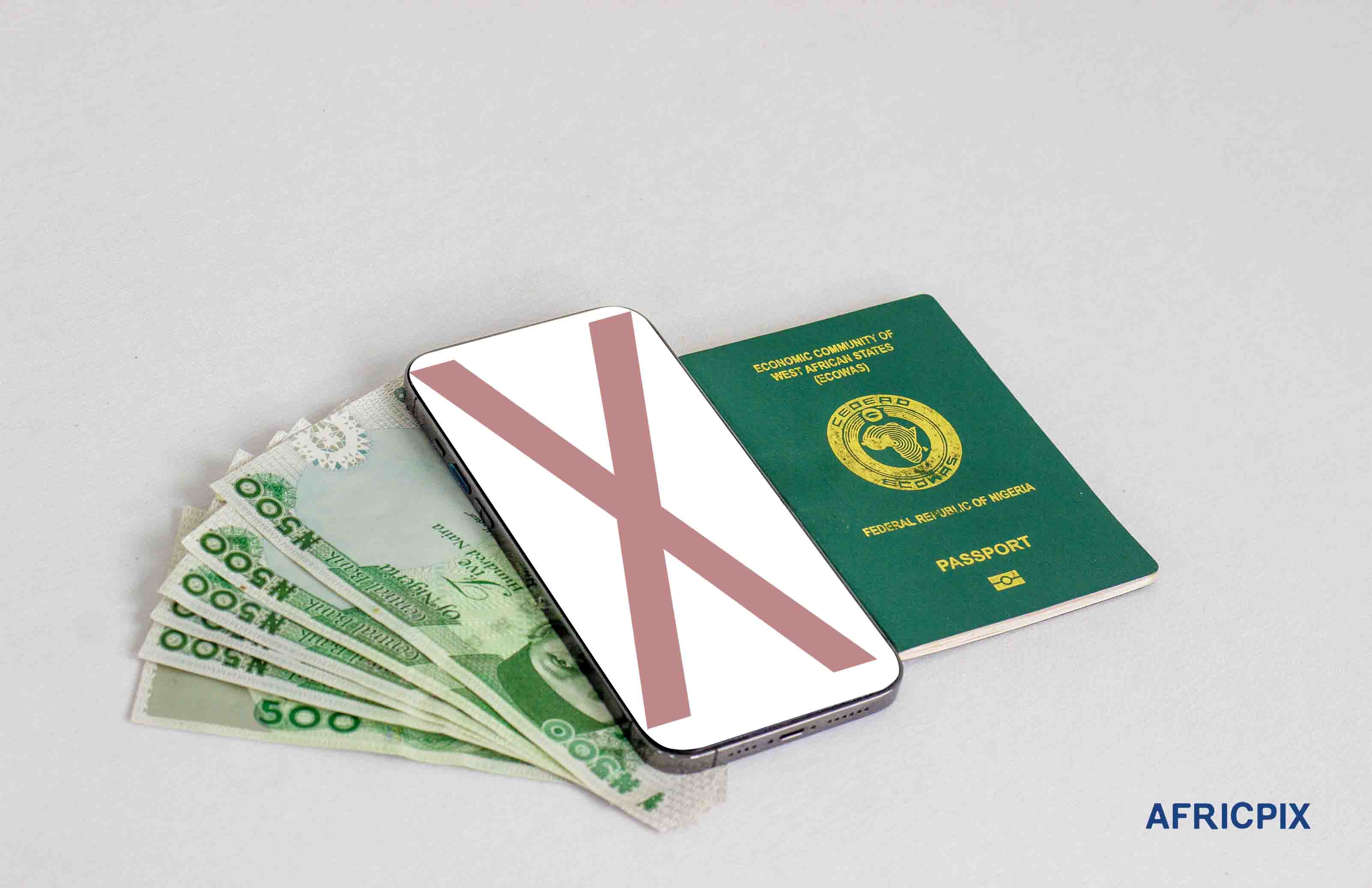 Nigeria International Passport and 500 Naira Note